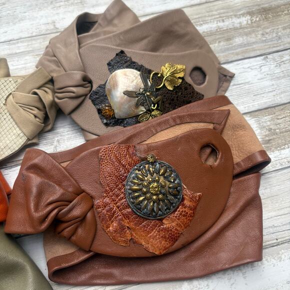 Lot of Craft Supplies Materials Leather Belt Strips Charms Pendants Multicolor - Picture 4 of 10